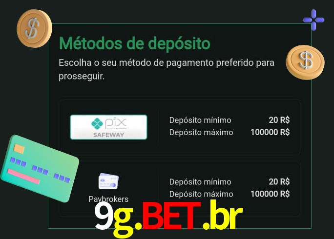 O cassino 9g.bet.br oferece uma grande variedade de métodos de pagamento